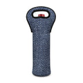 Vintage Blue Denim Jeans Print Single Neoprene Wine Tote