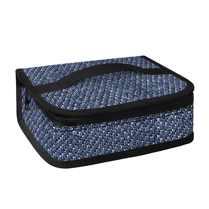 Vintage Blue Denim Jeans Print Small Lunch Bag