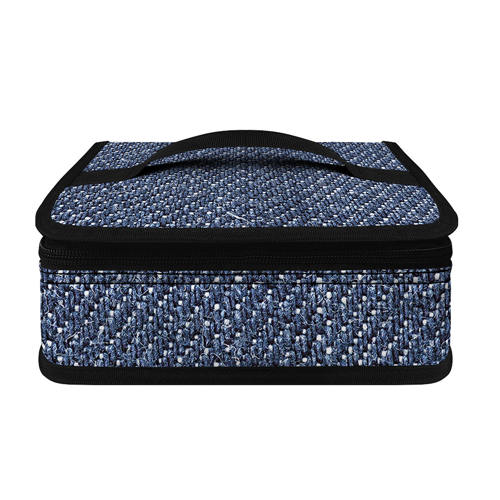 Vintage Blue Denim Jeans Print Small Lunch Bag