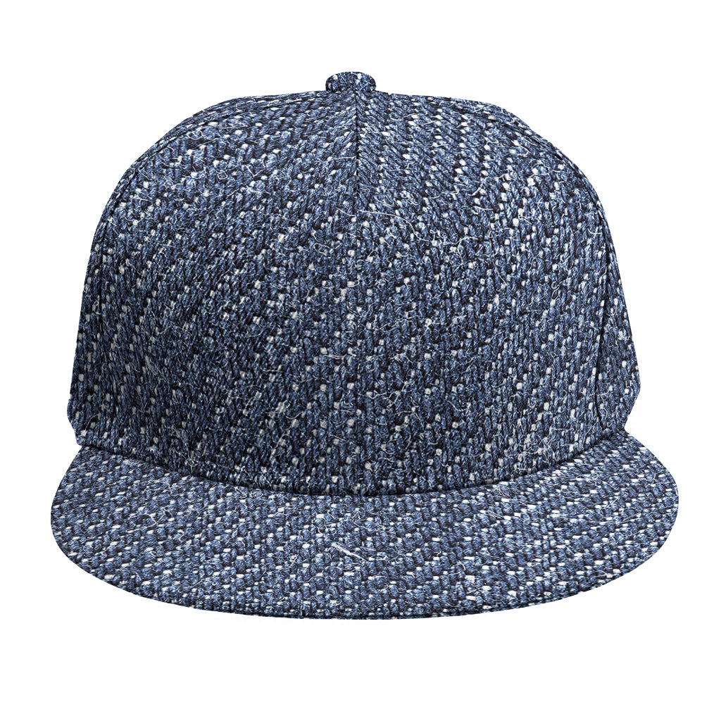 Vintage Blue Denim Jeans Print Snapback Cap