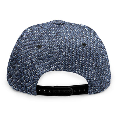 Vintage Blue Denim Jeans Print Snapback Cap