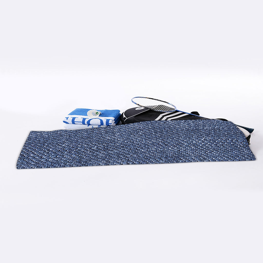 Vintage Blue Denim Jeans Print Sports Towel