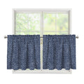 Vintage Blue Denim Jeans Print Tier Curtains