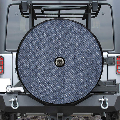 Vintage Blue Denim Jeans Print Tire Cover With Camera Hole