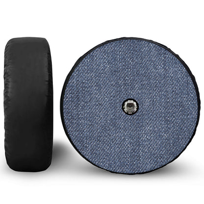 Vintage Blue Denim Jeans Print Tire Cover With Camera Hole