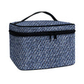 Vintage Blue Denim Jeans Print Travel Makeup Bag