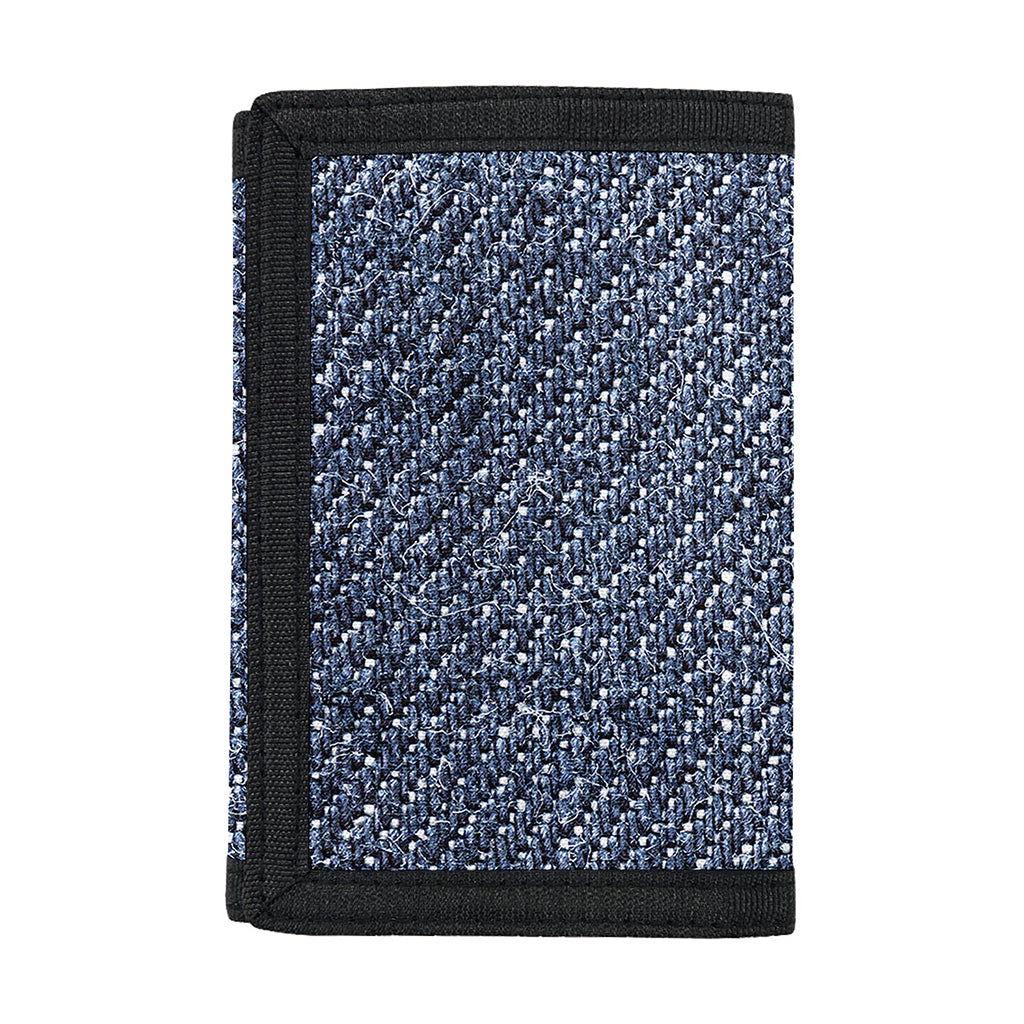 Vintage Blue Denim Jeans Print Trifold Wallet