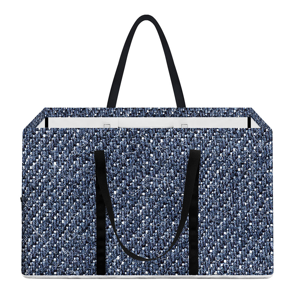 Vintage Blue Denim Jeans Print Utility Tote Bag