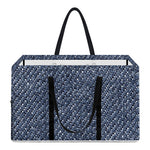 Vintage Blue Denim Jeans Print Utility Tote Bag