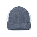 Vintage Blue Denim Jeans Print White Mesh Trucker Hat