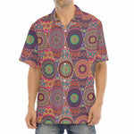 Vintage Bohemian Floral Mandala Print Aloha Shirt