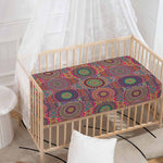 Vintage Bohemian Floral Mandala Print Baby Crib Sheet