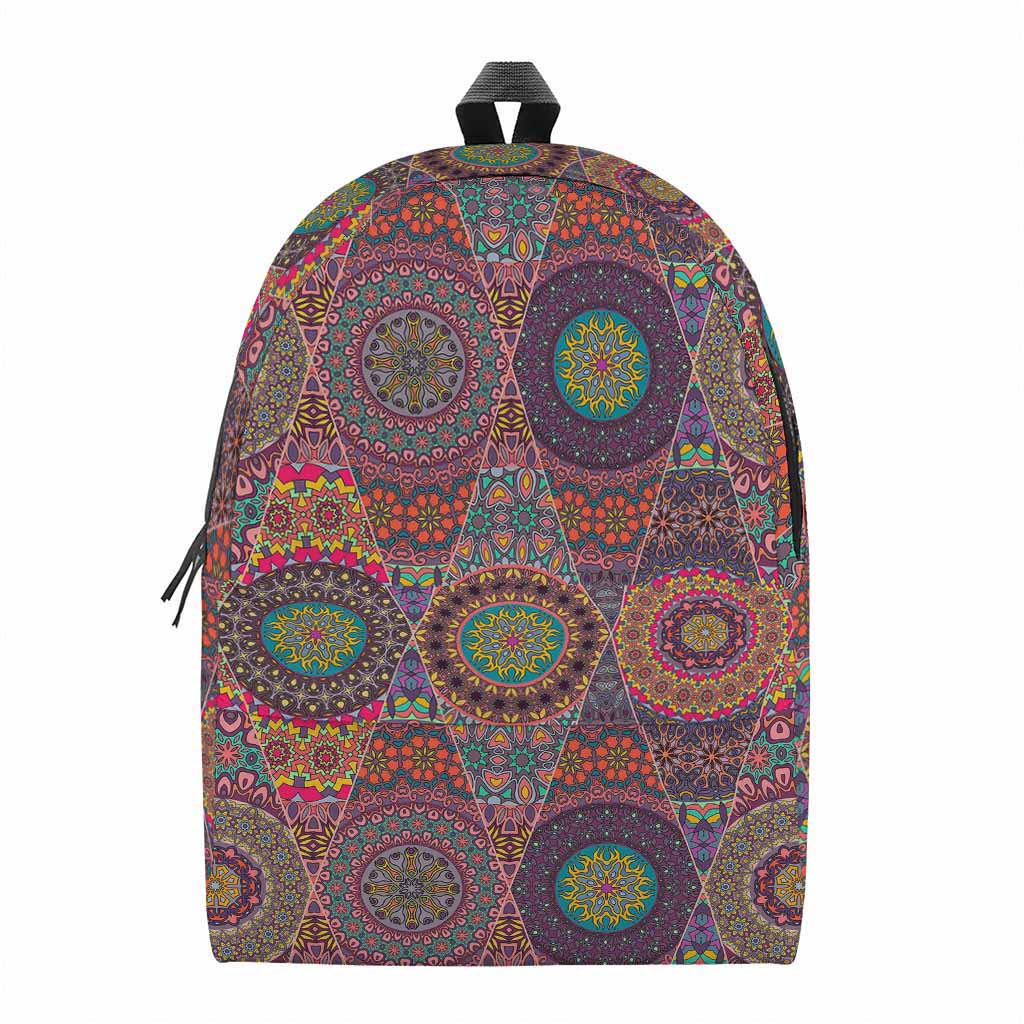 Vintage Bohemian Floral Mandala Print Backpack