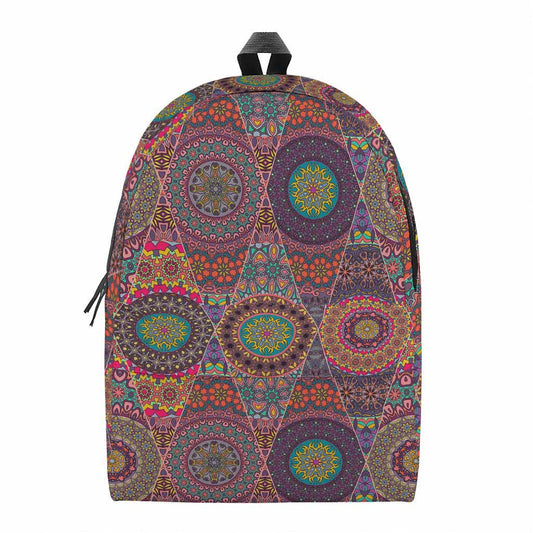 Vintage Bohemian Floral Mandala Print Backpack