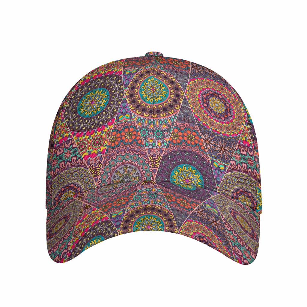 Vintage Bohemian Floral Mandala Print Baseball Cap