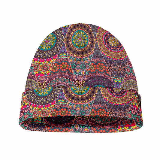 Vintage Bohemian Floral Mandala Print Beanie