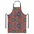 Vintage Bohemian Floral Mandala Print Bib Apron With Pocket