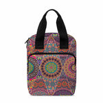 Vintage Bohemian Floral Mandala Print Bible Tote Bag