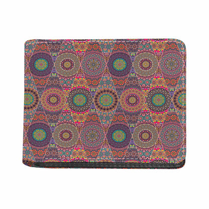 Vintage Bohemian Floral Mandala Print Bifold Wallet