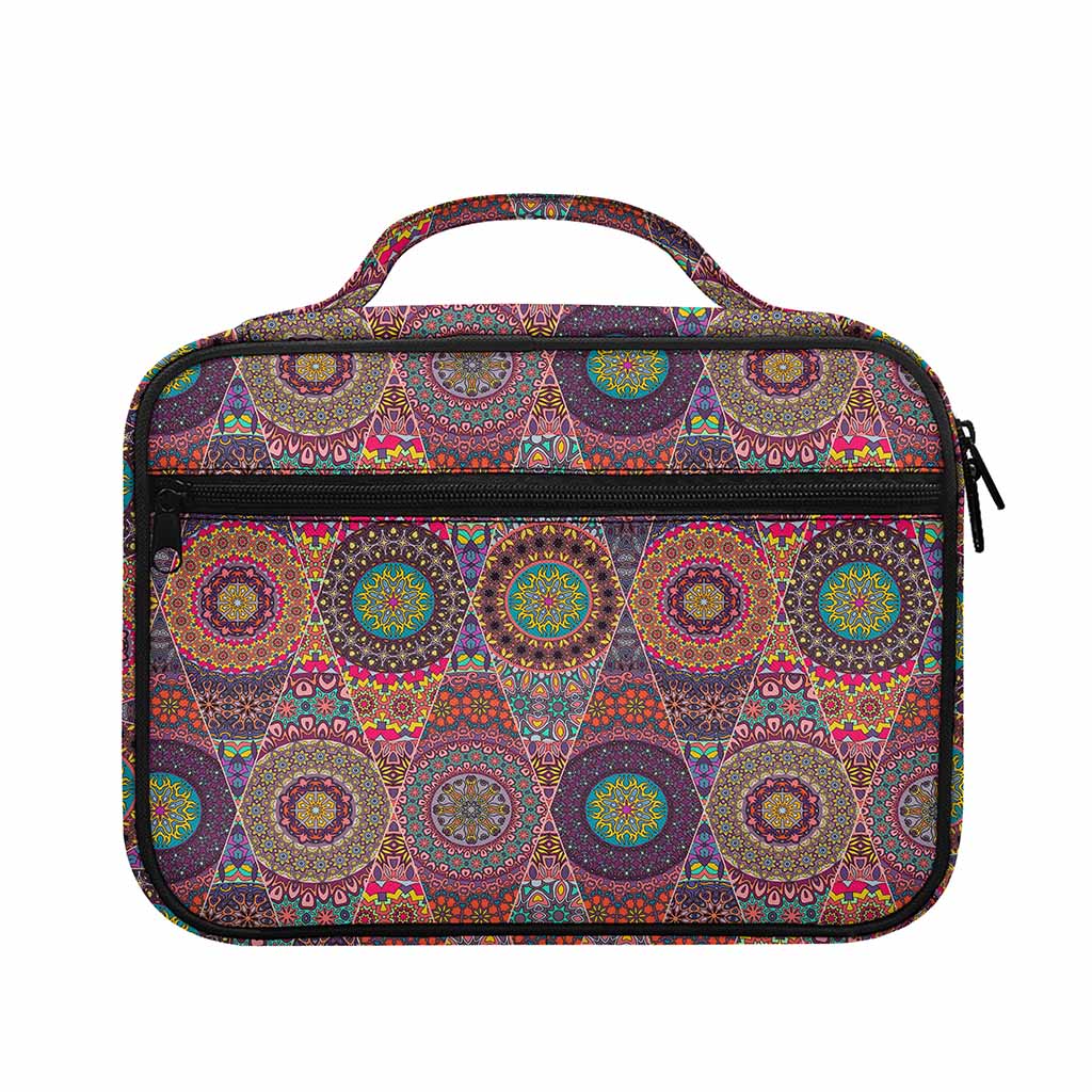 Vintage Bohemian Floral Mandala Print Briefcase Bible Bag