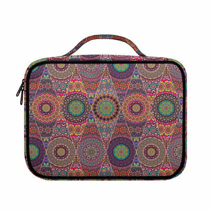 Vintage Bohemian Floral Mandala Print Briefcase Bible Bag