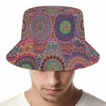 Vintage Bohemian Floral Mandala Print Bucket Hat