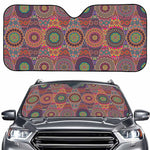 Vintage Bohemian Floral Mandala Print Car Windshield Sun Shade