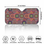 Vintage Bohemian Floral Mandala Print Car Windshield Sun Shade