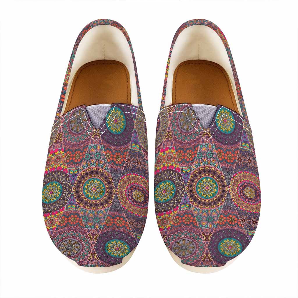 Vintage Bohemian Floral Mandala Print Casual Shoes