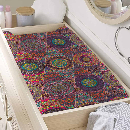 Vintage Bohemian Floral Mandala Print Changing Pad Cover