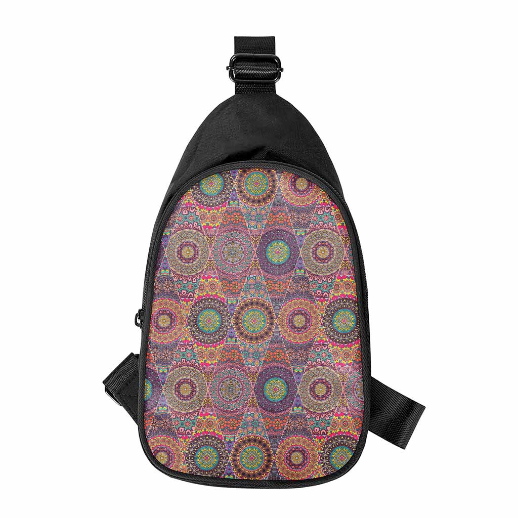 Vintage Bohemian Floral Mandala Print Chest Bag