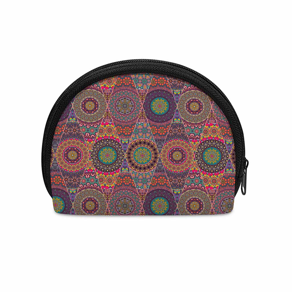 Vintage Bohemian Floral Mandala Print Coin Purse