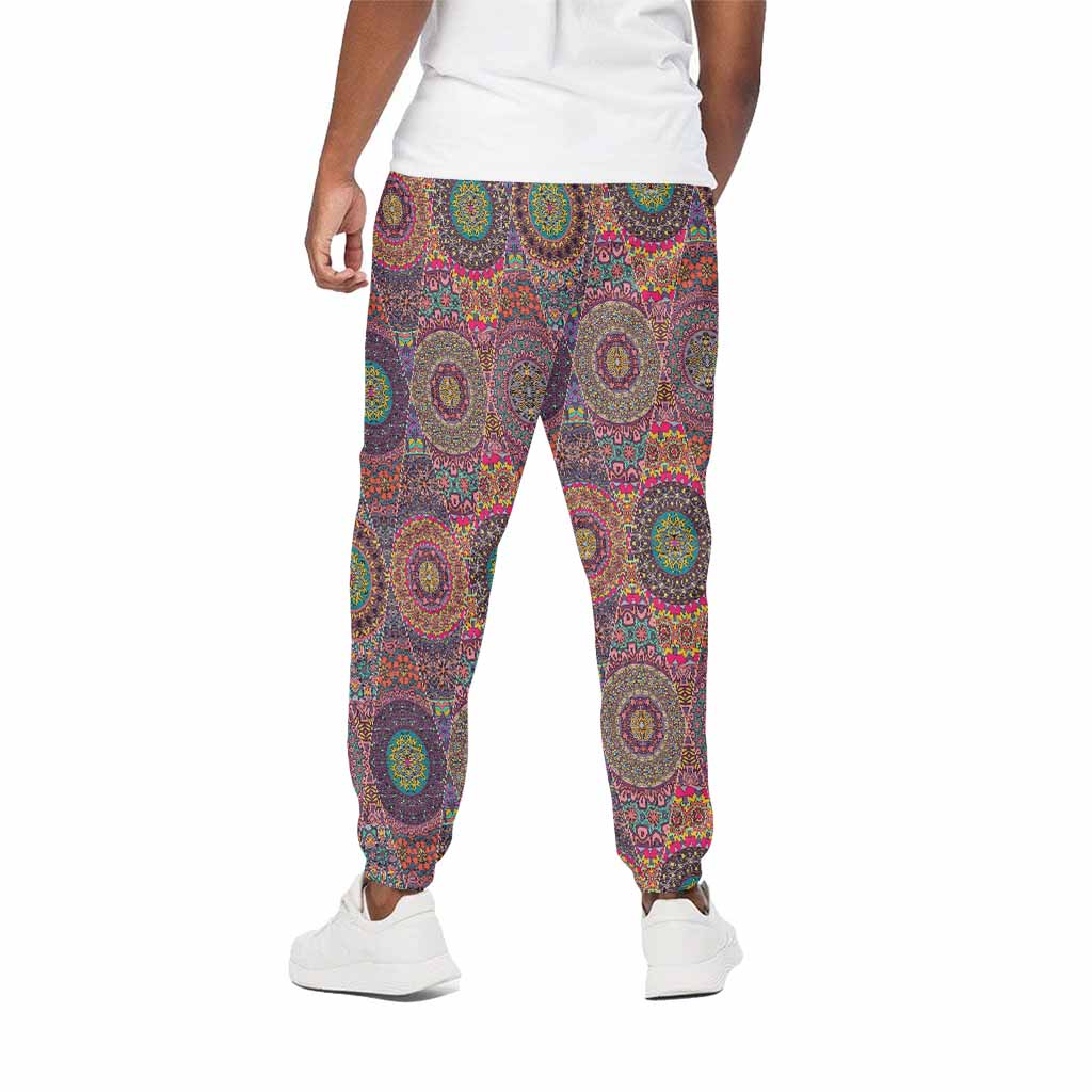 Vintage Bohemian Floral Mandala Print Cotton Pants