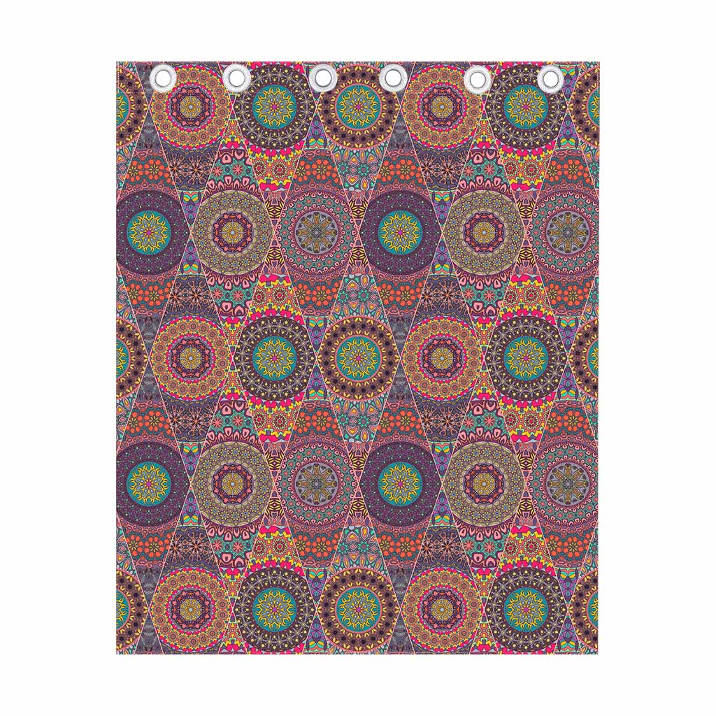 Vintage Bohemian Floral Mandala Print Curtain