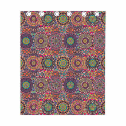 Vintage Bohemian Floral Mandala Print Curtain