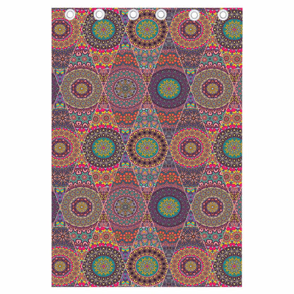 Vintage Bohemian Floral Mandala Print Curtain