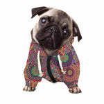 Vintage Bohemian Floral Mandala Print Dog Zip Up Hoodie