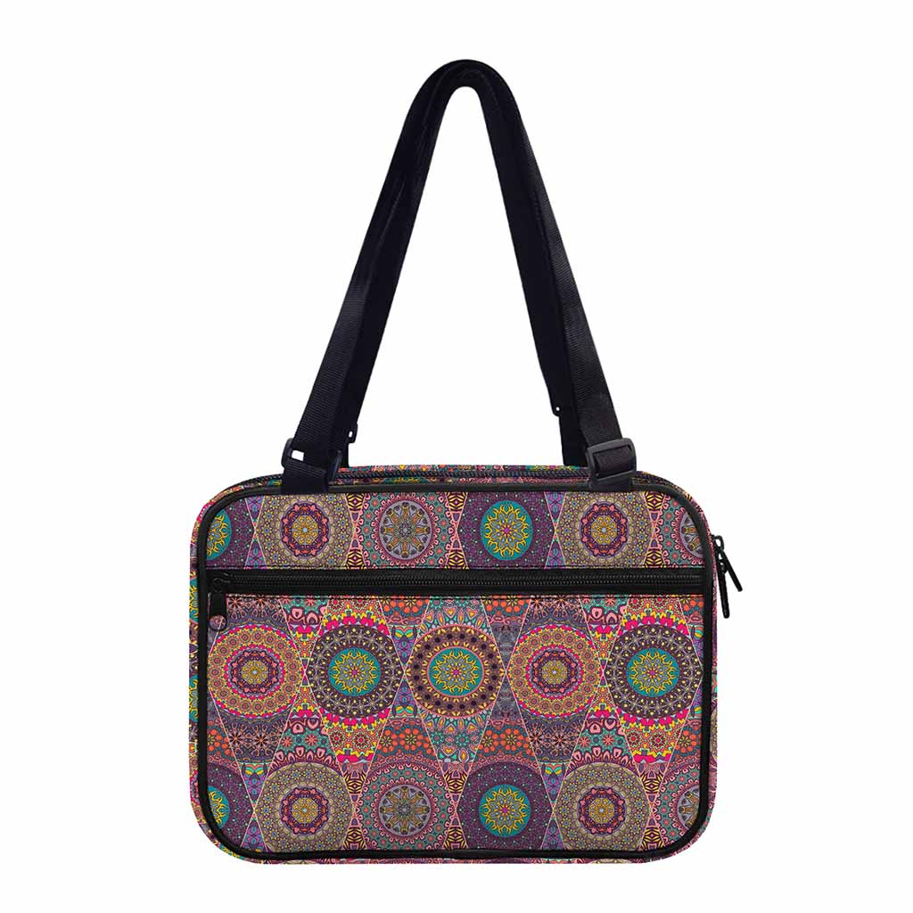 Vintage Bohemian Floral Mandala Print Double Strap Bible Bag