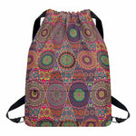 Vintage Bohemian Floral Mandala Print Drawstring Backpack