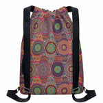 Vintage Bohemian Floral Mandala Print Drawstring Backpack