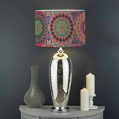 Vintage Bohemian Floral Mandala Print Drum Lamp Shade
