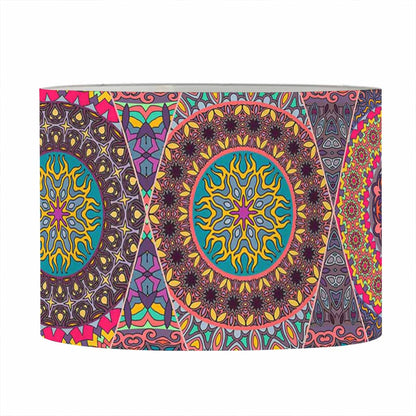 Vintage Bohemian Floral Mandala Print Drum Lamp Shade