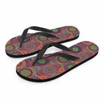 Vintage Bohemian Floral Mandala Print Flip Flops