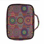 Vintage Bohemian Floral Mandala Print Front Pocket Bible Bag