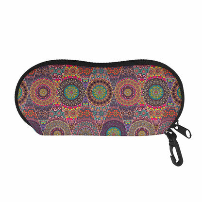 Vintage Bohemian Floral Mandala Print Glasses Case