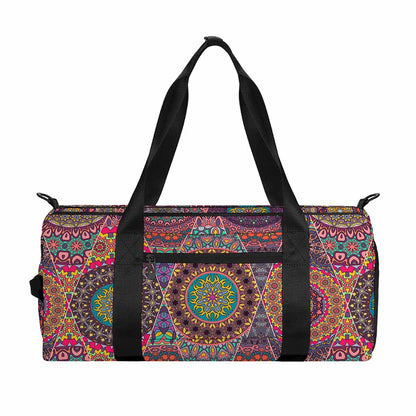 Vintage Bohemian Floral Mandala Print Gym Bag