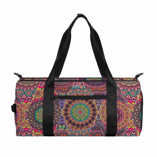 Vintage Bohemian Floral Mandala Print Gym Bag