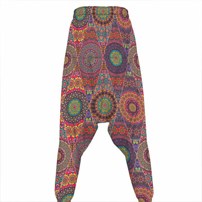 Vintage Bohemian Floral Mandala Print Hammer Pants