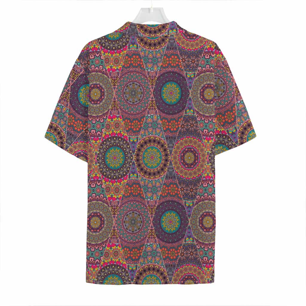 Vintage Bohemian Floral Mandala Print Hawaiian Shirt