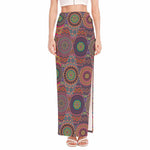 Vintage Bohemian Floral Mandala Print High Slit Maxi Skirt